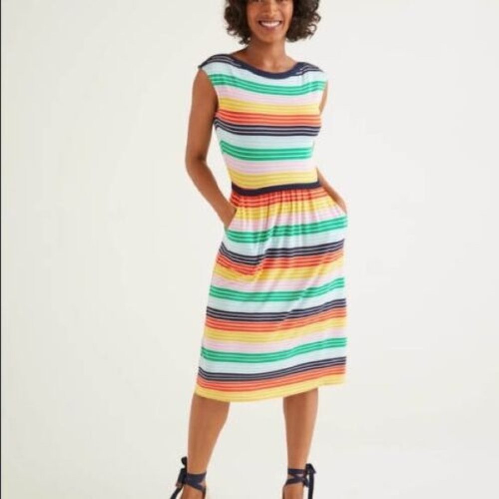 Boden Rainbow Stripe Eleanor Dress
